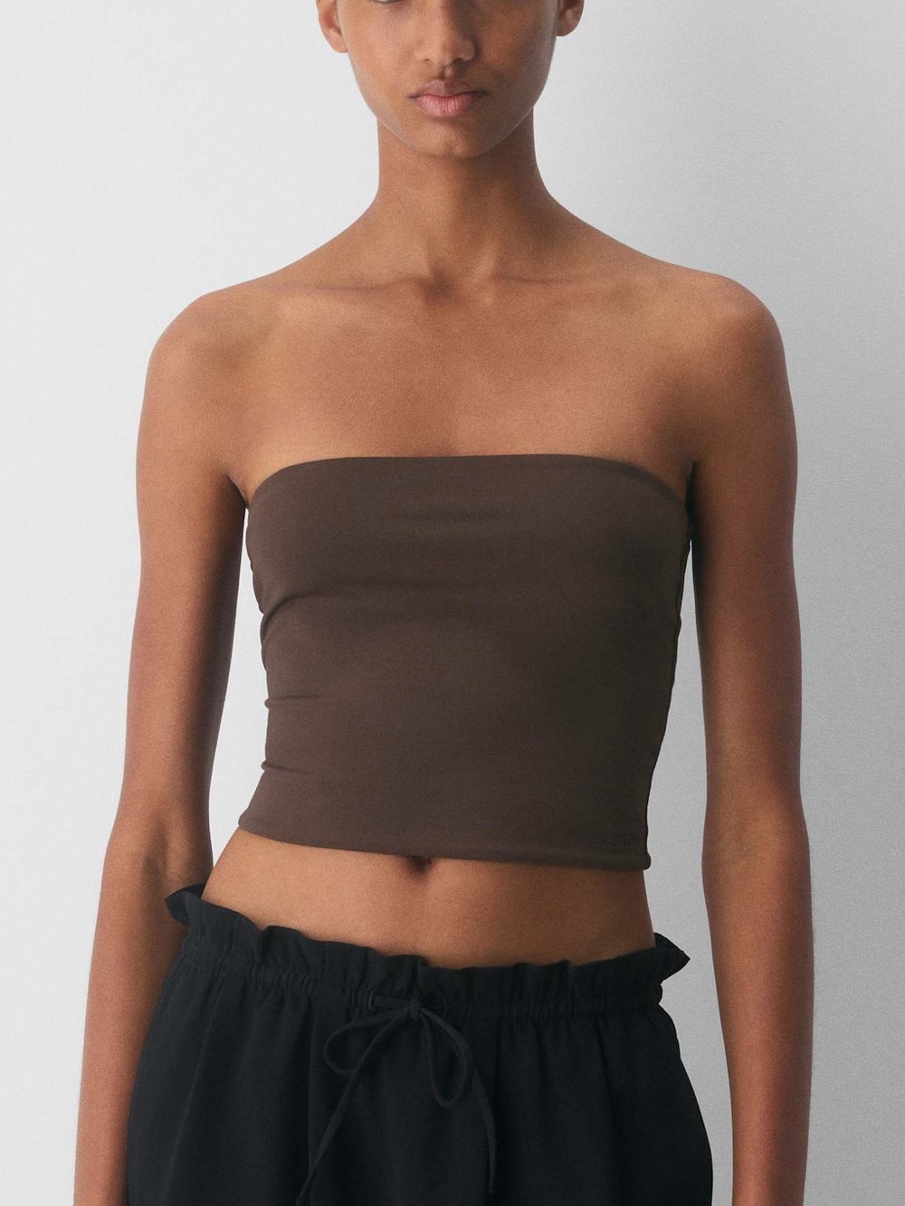 Artizia Original Contour Appeal Waist Tube Top in Rich Mocha Brown Small New